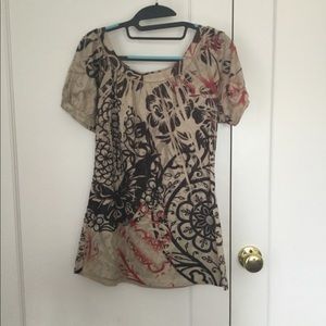 Burnout Graphic Scoop-Neck Tee